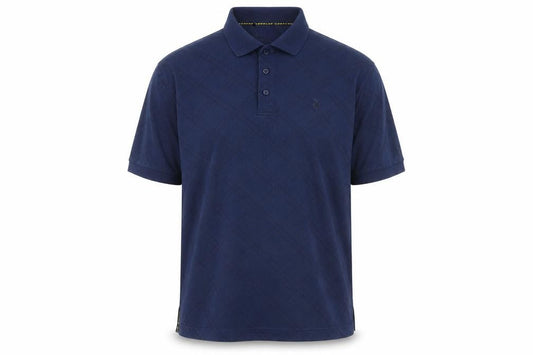 Dunlop Men's Blue Check Polo Shirt Short Sleeve Size L