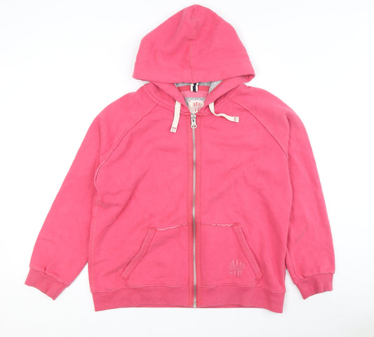 Superdry Women's Pink Full Zip Hoodie Size 8