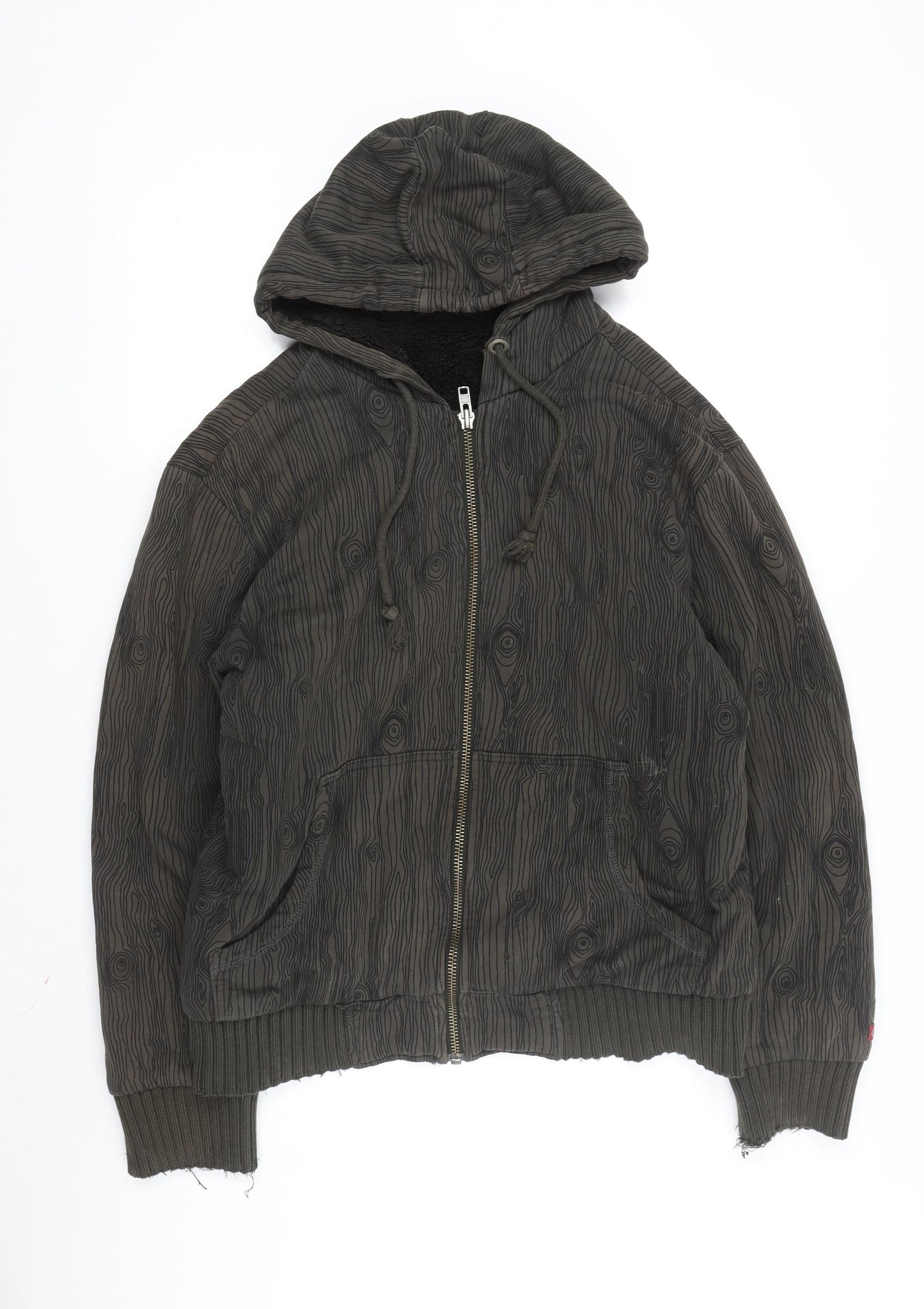 Dickies Men's Black Hooded Jacket L Geometric Pattern