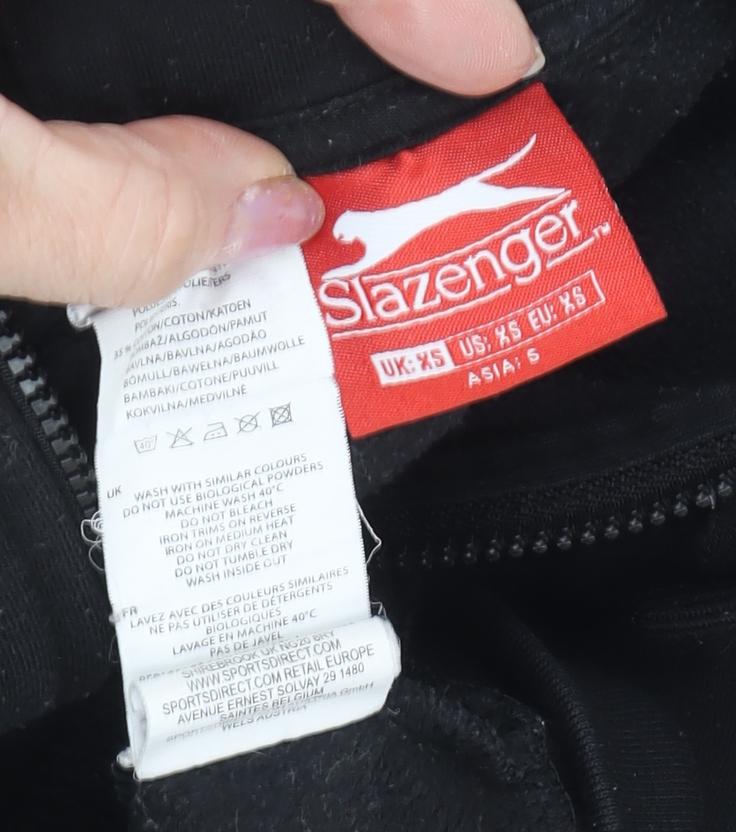 Unisex Adults UK XS Regular Slazenger Black Full Zip Hoodie