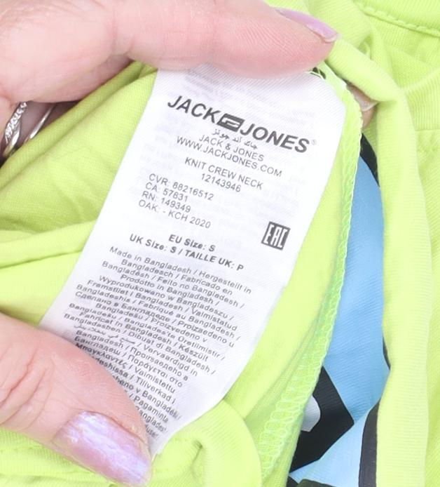 Jack & Jones Men's Green Logo Long Sleeve T-Shirt S