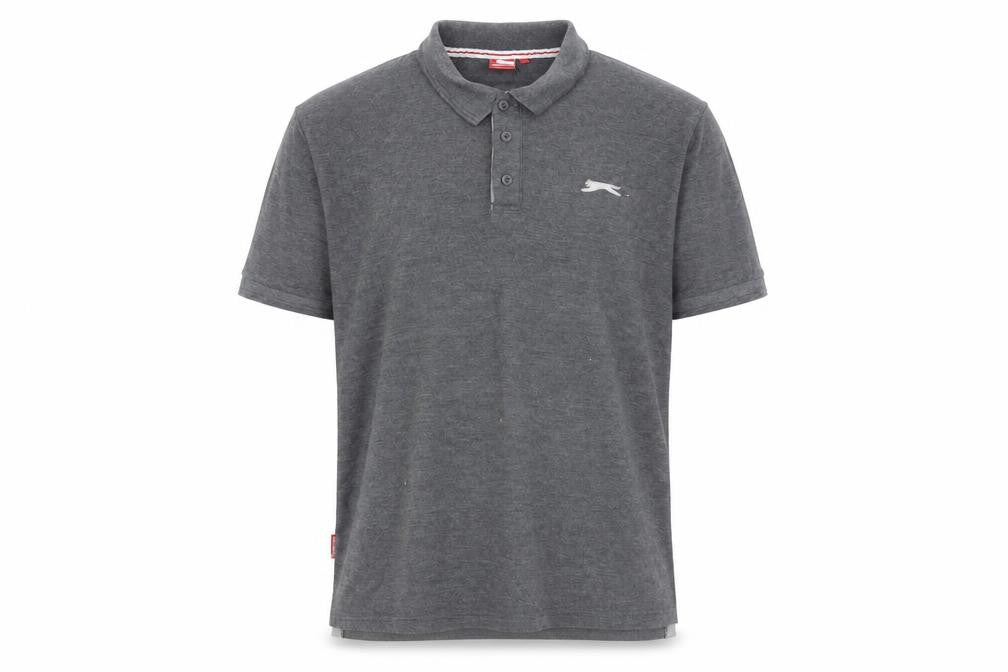 Slazenger Men's Grey Polo Shirt Regular Fit Size L
