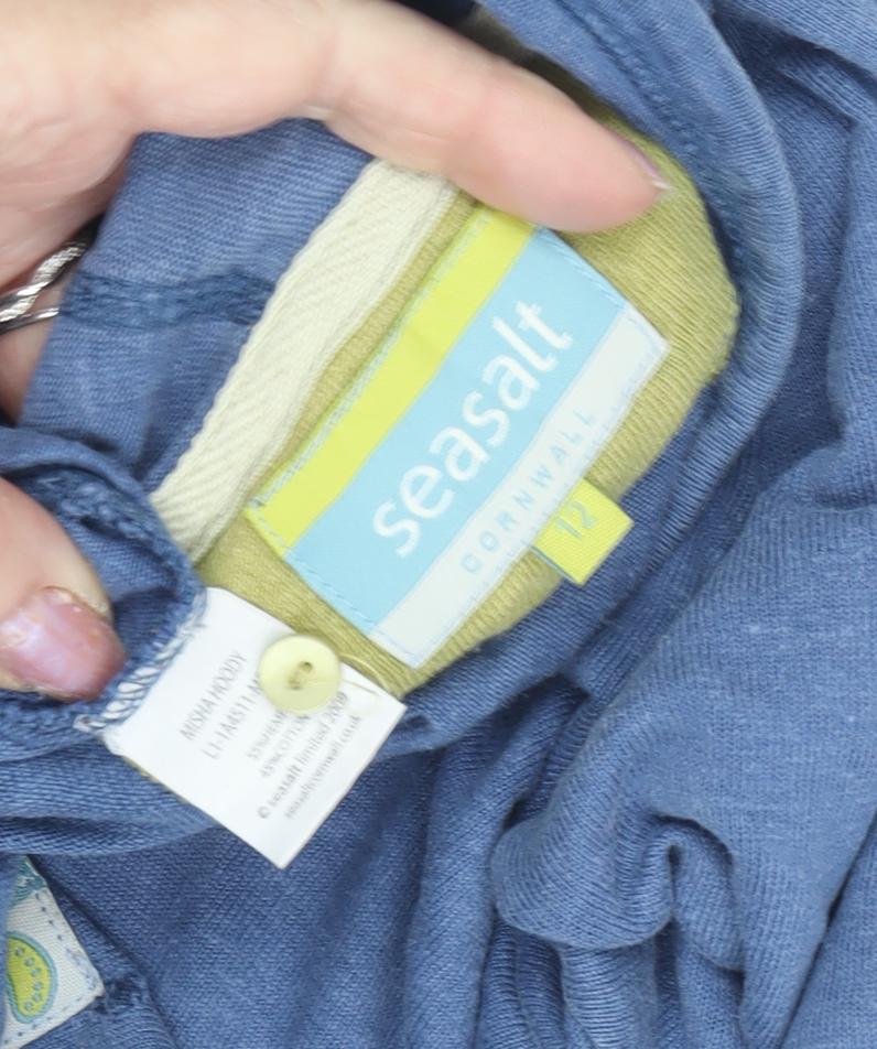 Seasalt Women's Blue Henley Hoodie Size 12