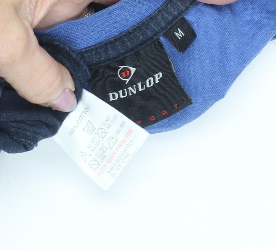 Dunlop Men's M Blue V-Neck T-Shirt