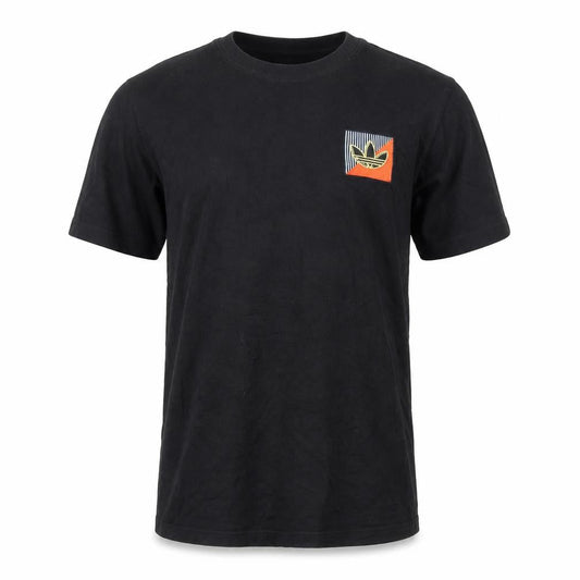 Front view of Adidas Men's Black M Crew Neck Short Sleeve T-Shirt