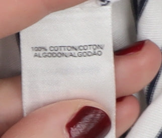 French Connection Women's White Striped Basic T-Shirt