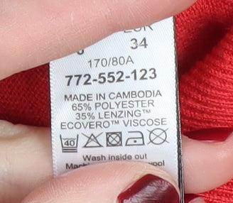 Next Women's Red High Neck Jumper Size 6