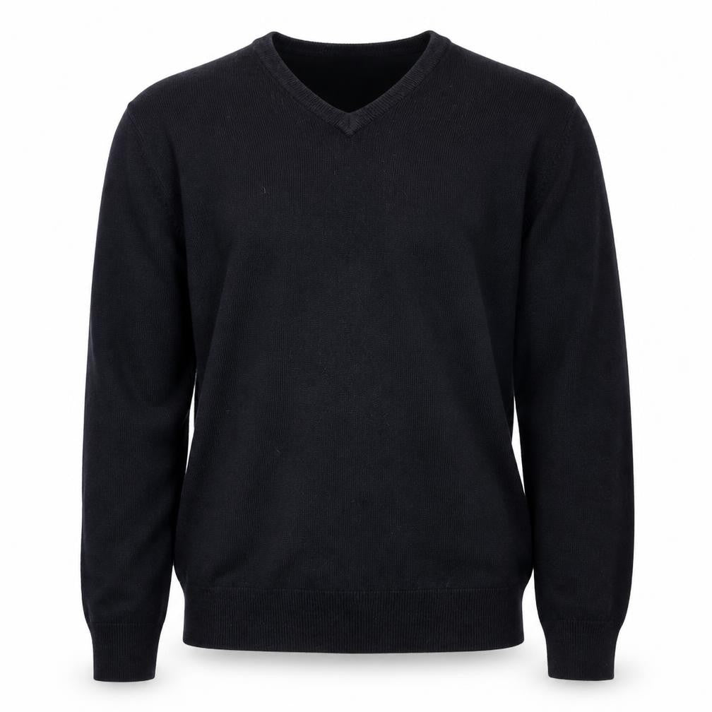 Marks and Spencer Men's Black V-Neck Jumper, Size S