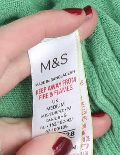 Marks and Spencer Men's Green Full Zip Hoodie M