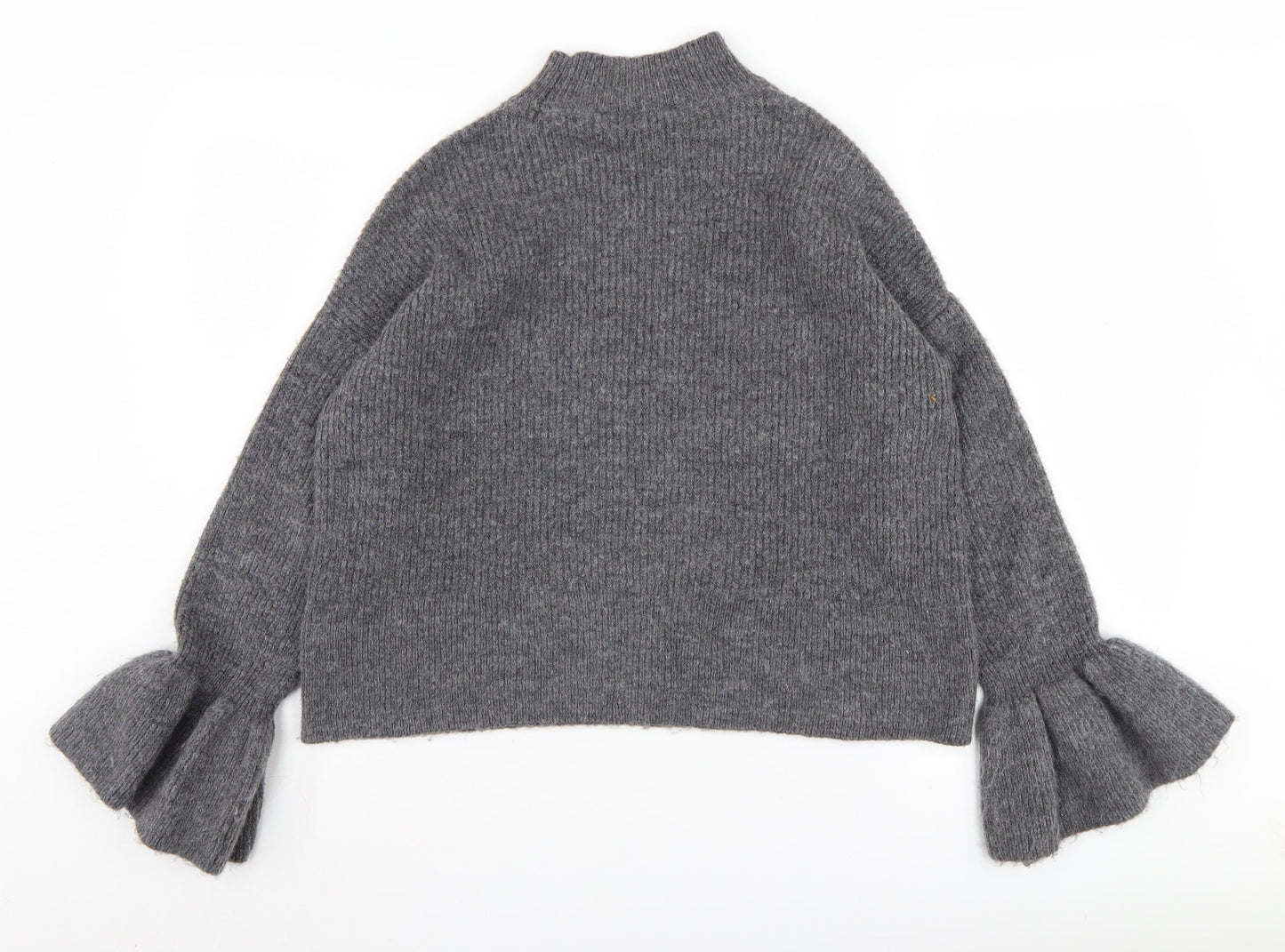 Marks and Spencer Women's Grey Mock Neck Pullover Jumper