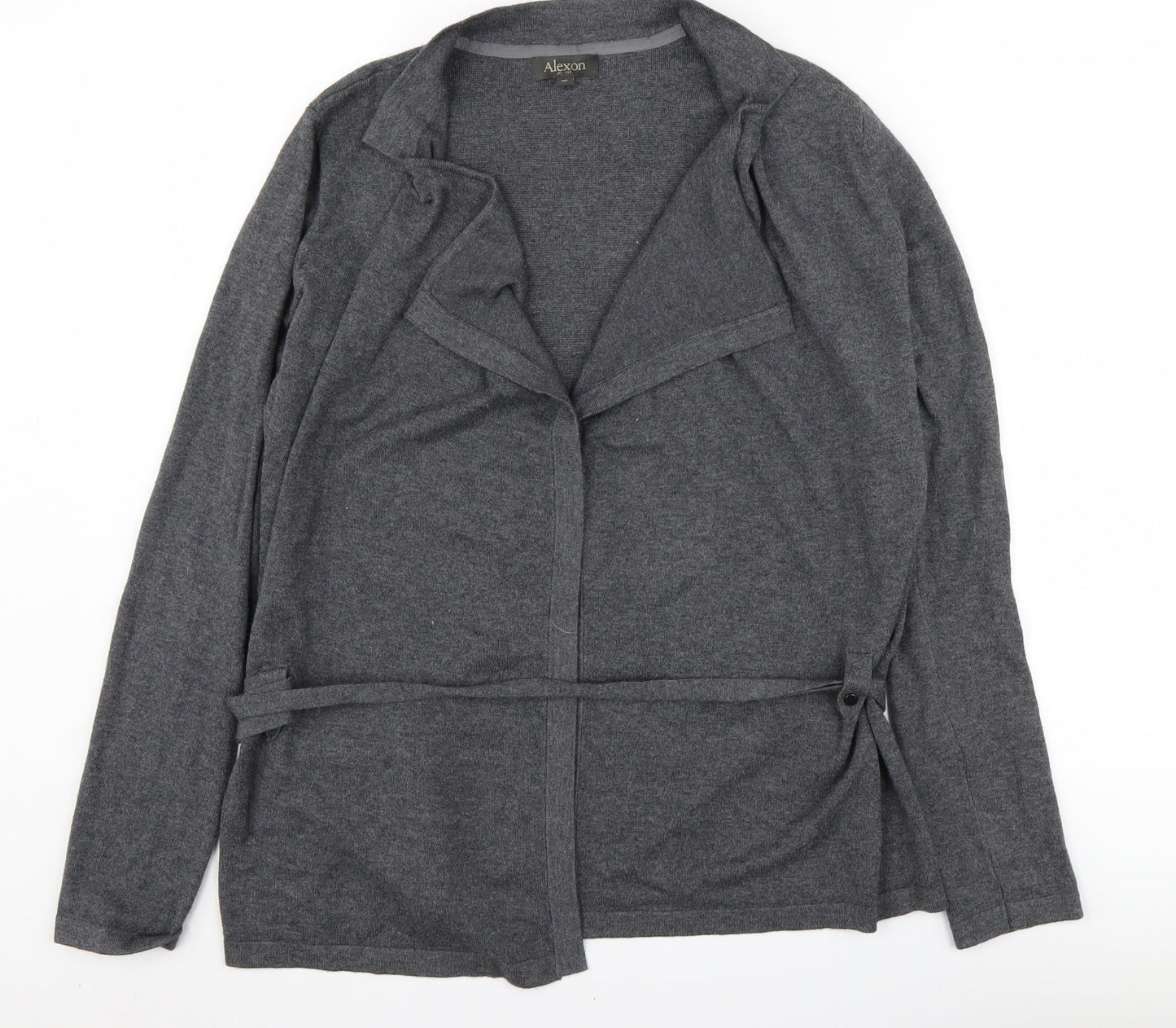 Alexon Women's Grey Cardigan, M, Collared, Belted