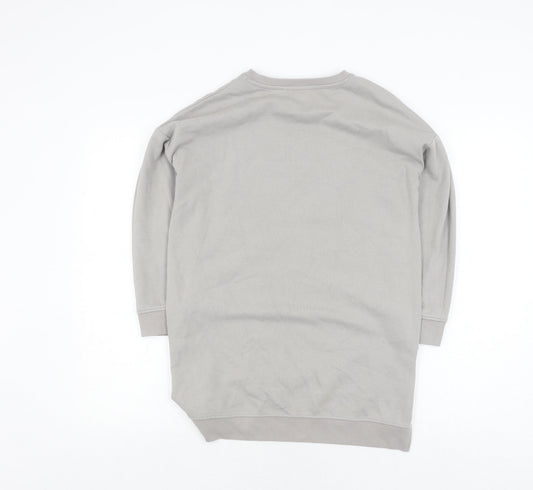 Next Girls Grey Sequin Heart Pullover Jumper 11 Years