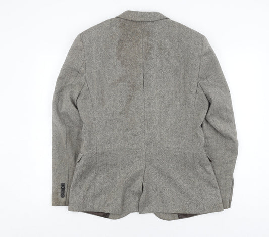 Topman Men's Grey Wool Blend Blazer Size 40R