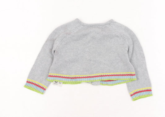 Frugi Baby Grey Animal Print Cardigan 0-3 Months