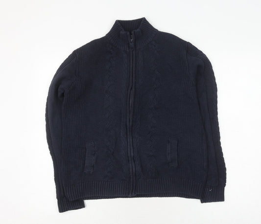 Isle Essentials Boys Blue M Full Zip High Neck Jumper