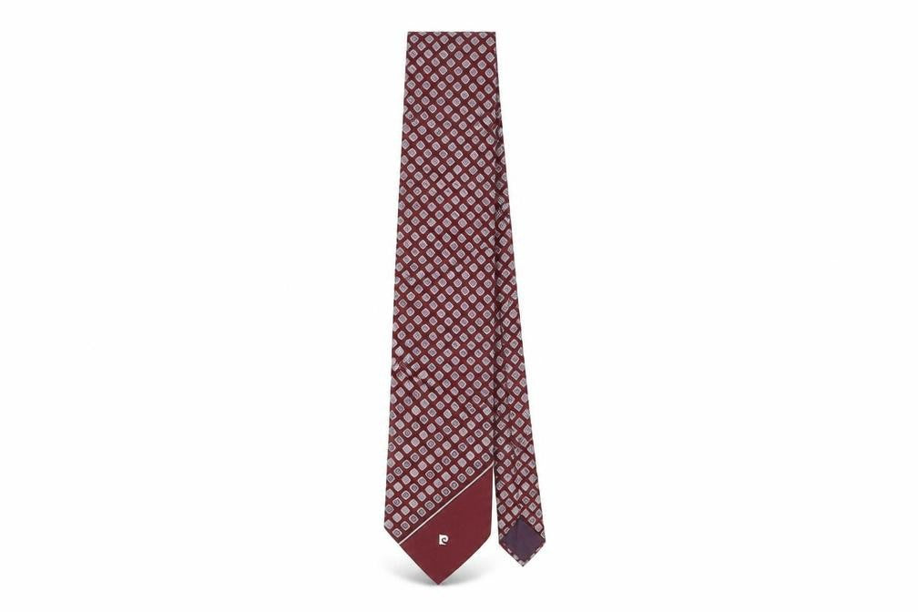 Pierre Cardin Men's Red Geometric Tie