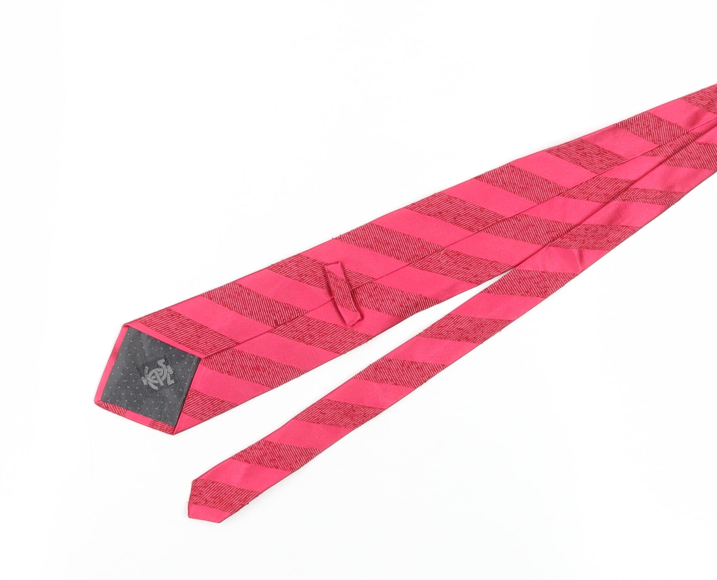 Iceberg Men's Red Designer Striped Silk Tie