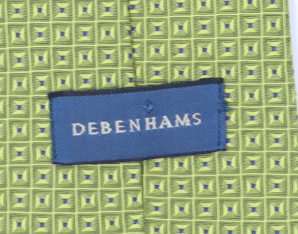 Debenhams Green Geometric Slim Silk Tie for Men