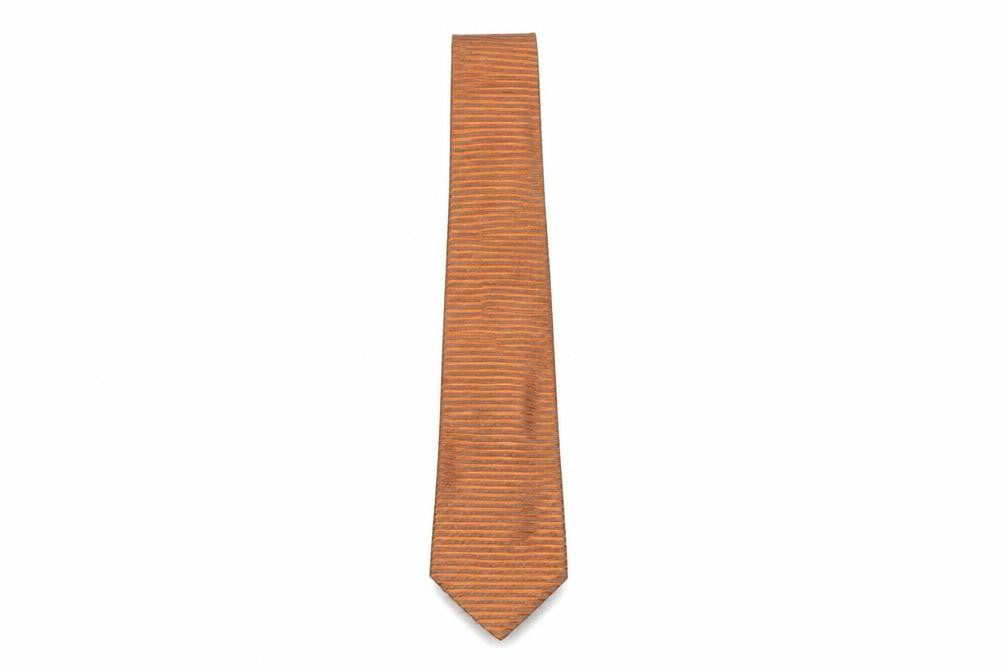 ICEBERG Men's Orange Striped Silk Tie