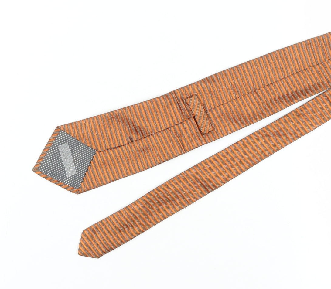 ICEBERG Men's Orange Striped Silk Tie