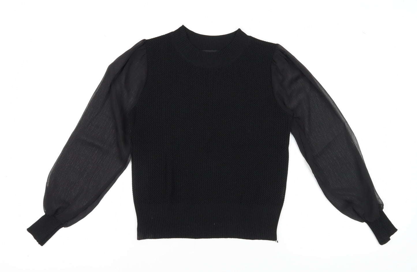 QED London Women's Black Balloon Sleeve Jersey
