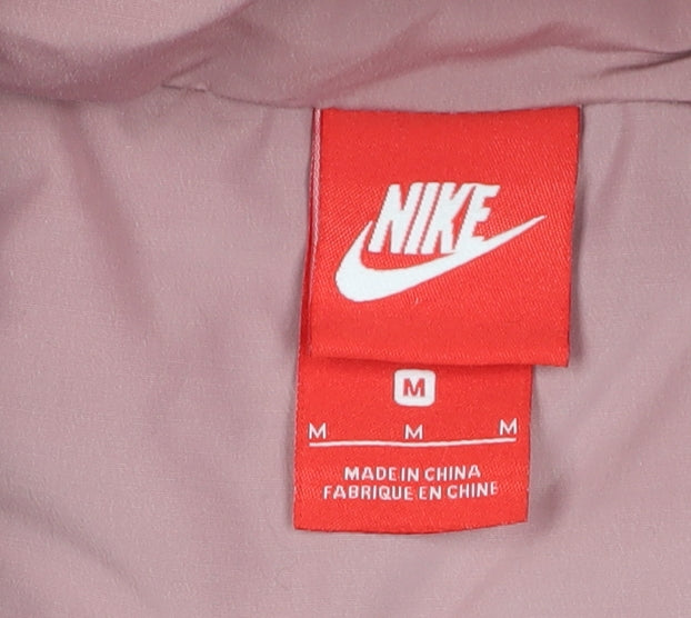 Nike Women's Pink Puffer Jacket M - Winter Casual Hooded