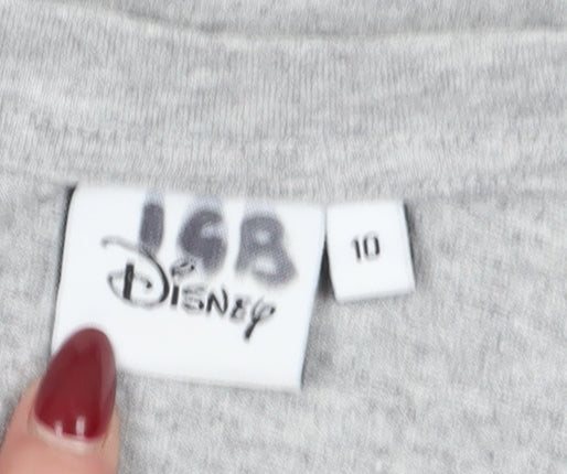 Disney Women's Grey T-Shirt Size 10 Casual Crew Neck