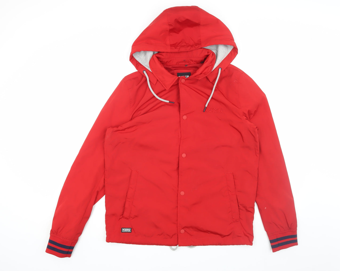 Superdry Men's Red Windbreaker Jacket M - Hooded, Lightweight