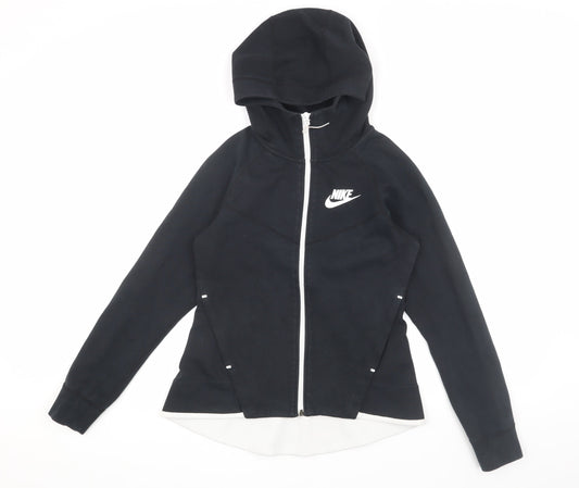 Nike Women's Black Full Zip Hoodie S Raglan Sleeve