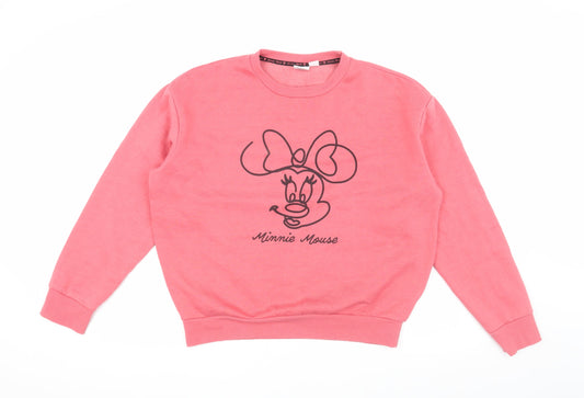 Disney Women's Pink Minnie Mouse Sweatshirt - Size S