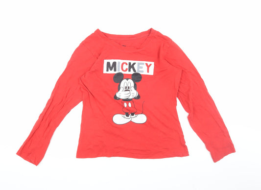 Disney Women's Red Mickey T-Shirt, Size S, Casual Style