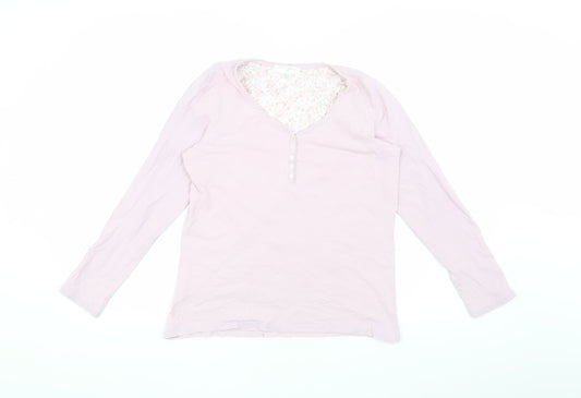 Laura Ashley Pink Pyjama Top for Women, Size 8-10, Long Sleeve