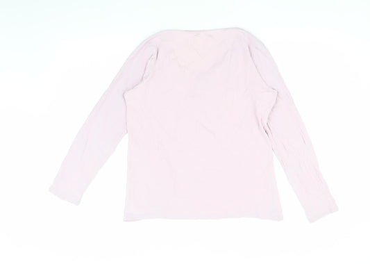 Laura Ashley Pink Pyjama Top for Women, Size 8-10, Long Sleeve