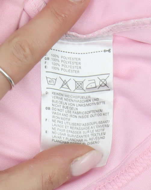 Adidas Boys Pink Football T-Shirt, Size 18, Logo Sportswear