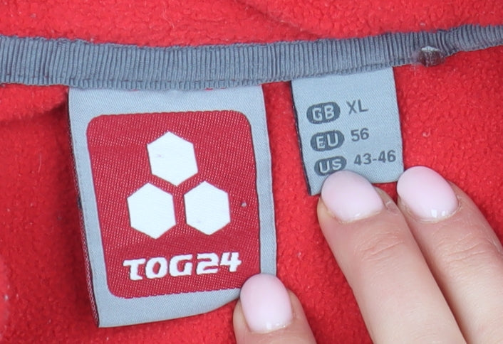 TOG24 Men's Red XL Fleece 1/4 Zip Sweatshirt