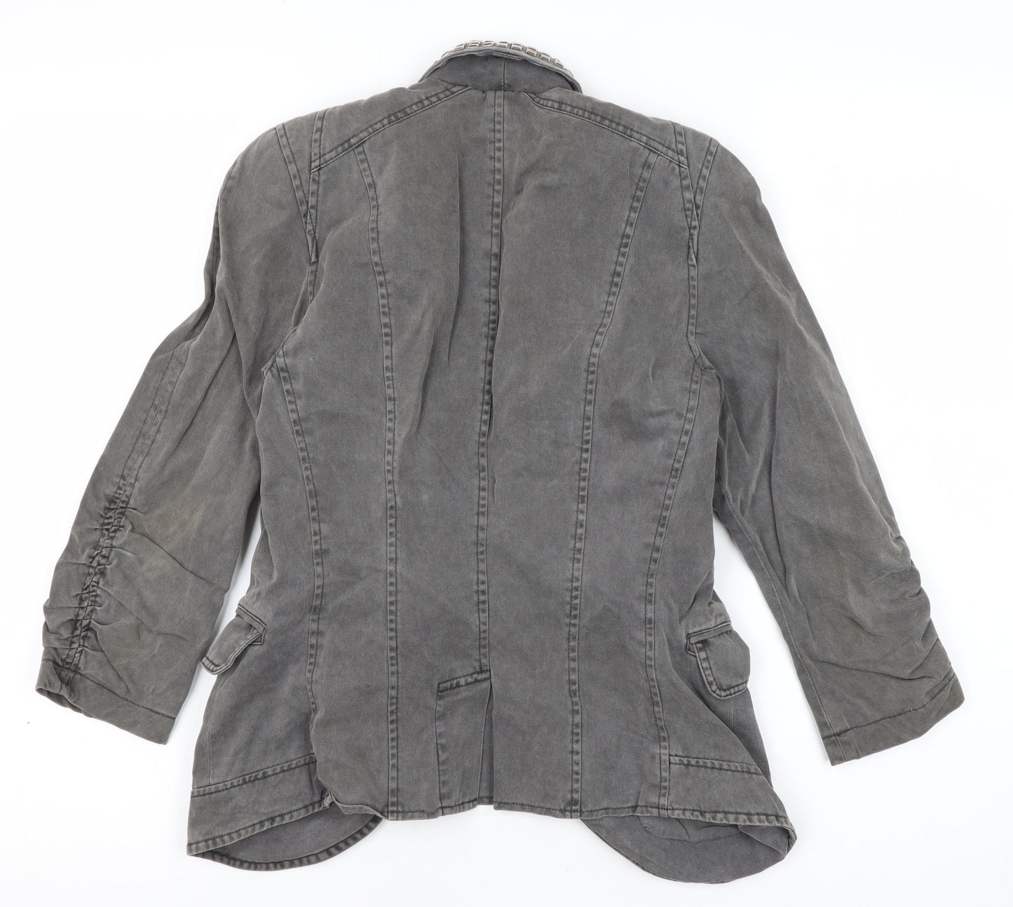 Miss Selfridge Grey Studded Women's Blazer Jacket Size 8