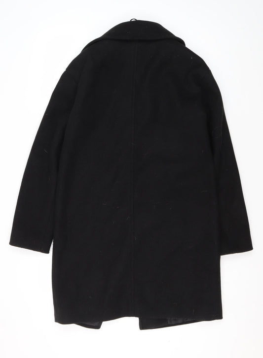 Marks and Spencer Women's Black Overcoat Size 8 - Classic Style