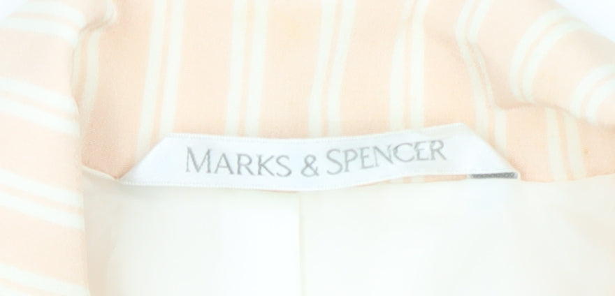 Marks and Spencer Women's Beige Striped Blazer UK 10