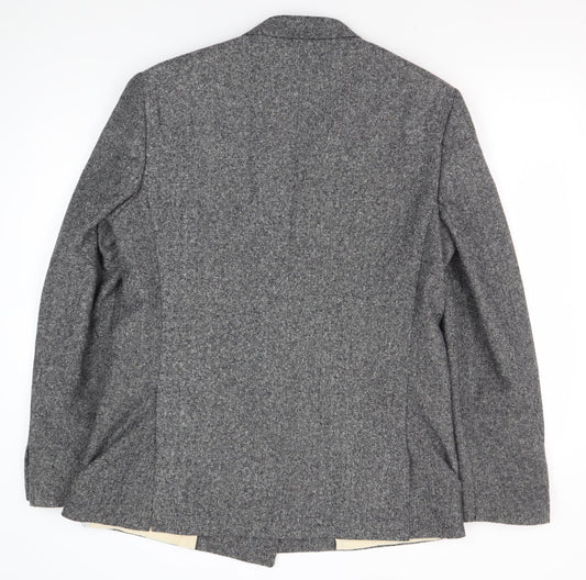 River Island Men's Grey Double-Breasted Blazer L