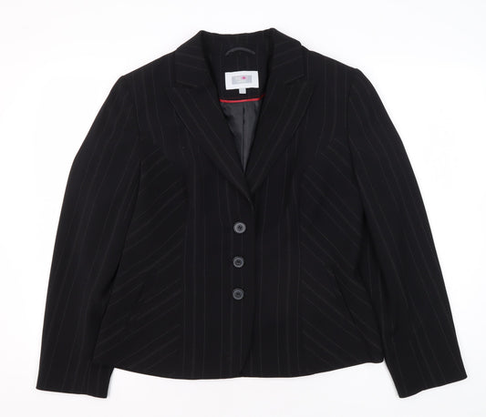 Next Women's Black Pinstripe Suit Jacket, Size 14