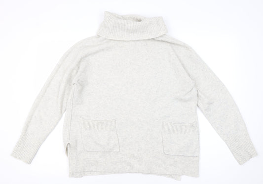 White Stuff Women's Grey Roll Neck Jumper, Size 12