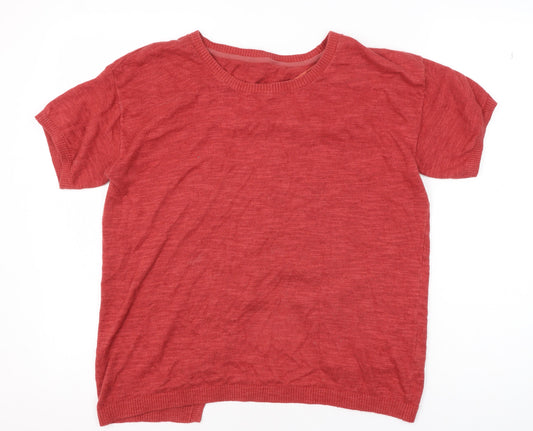 FatFace Women's Red Short Sleeve Pullover Jumper