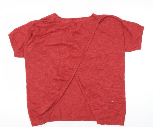 FatFace Women's Red Short Sleeve Pullover Jumper