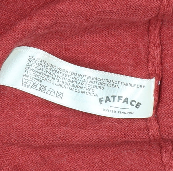 FatFace Women's Red Short Sleeve Pullover Jumper