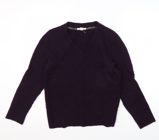 White Stuff Women's Purple V-Neck Pullover Jumper Size 10