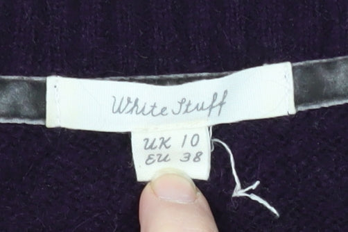 White Stuff Women's Purple V-Neck Pullover Jumper Size 10