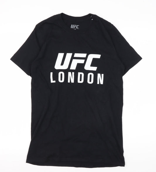 UFC Men's Black Graphic T-Shirt, Size S, Sporty Style
