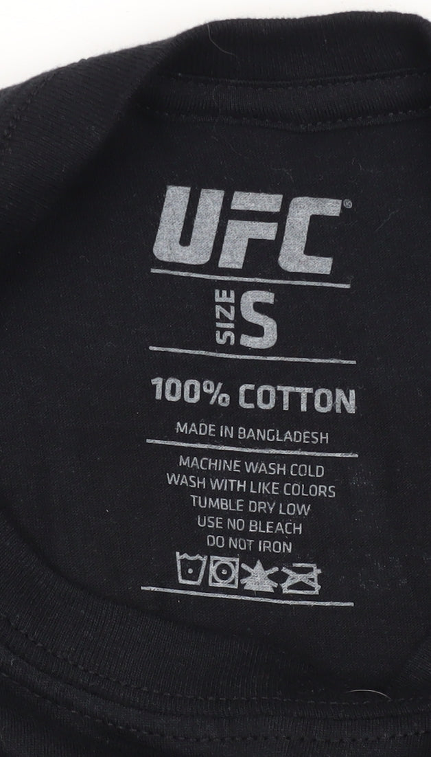 UFC Men's Black Graphic T-Shirt, Size S, Sporty Style