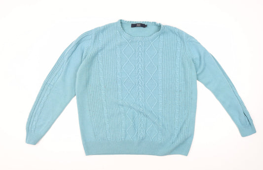 Isle Essentials Men's Blue Pullover Jumper L