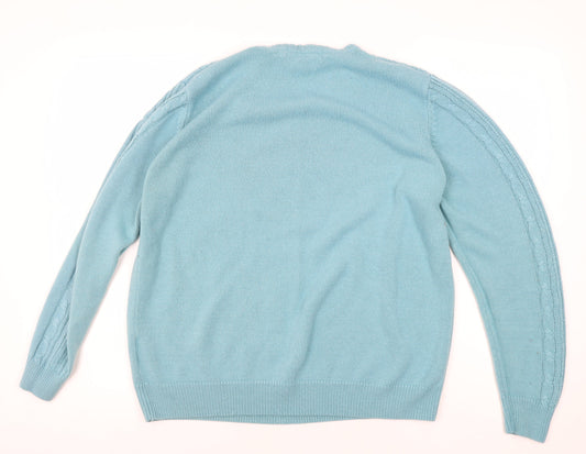 Isle Essentials Men's Blue Pullover Jumper L